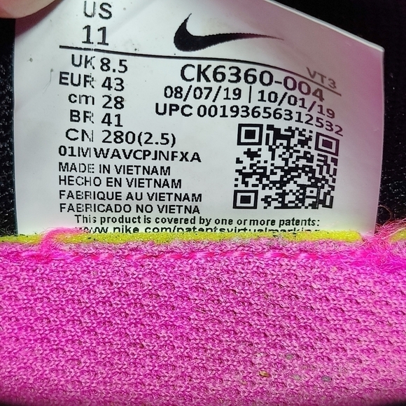 Nike Renew Run Black Purple Comfort Sneakers Running Shoes Women's Size 11 - Picture 9 of 9